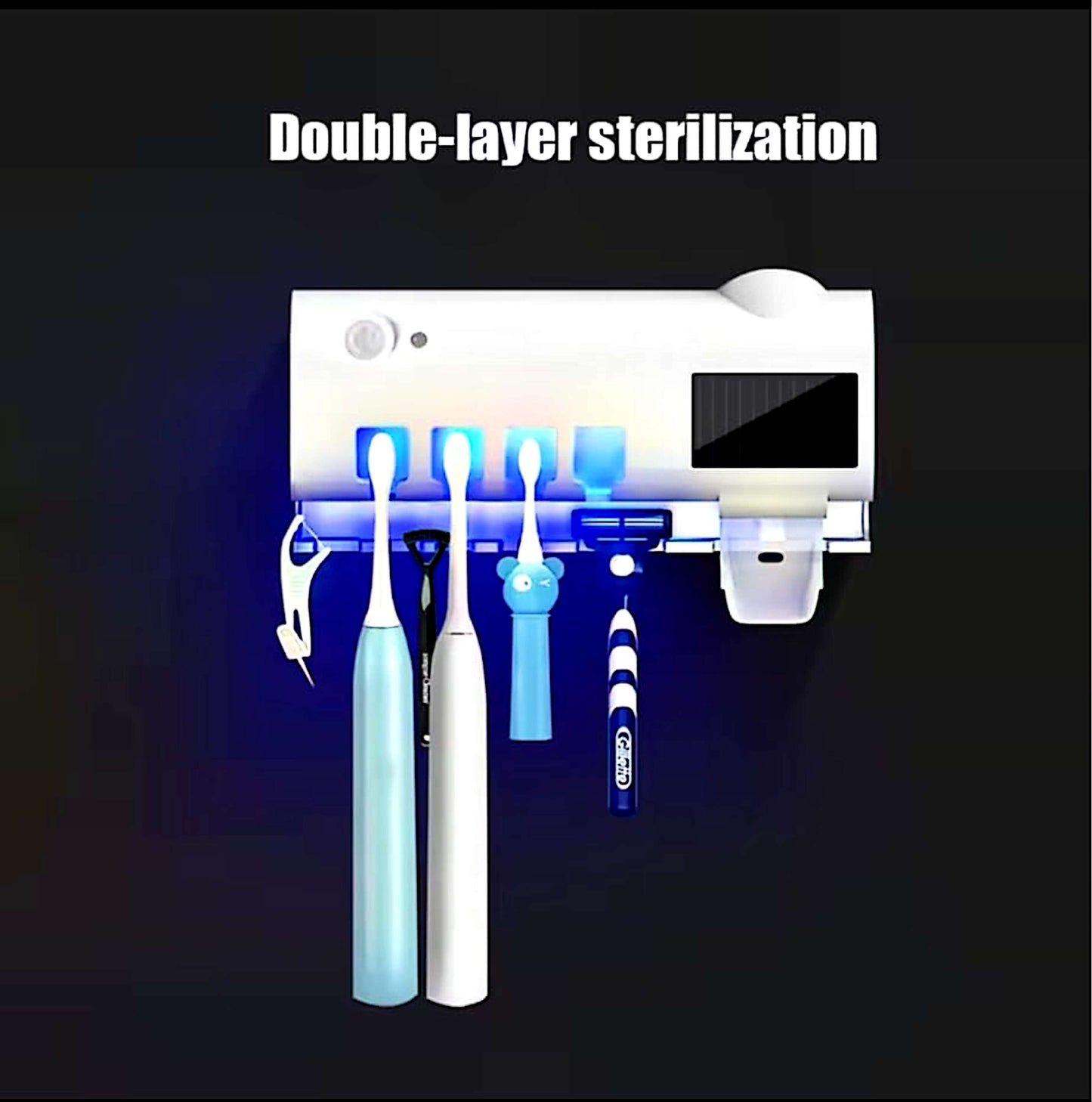 Distributeur automatique de dentifrice mural avec stérilisation UV