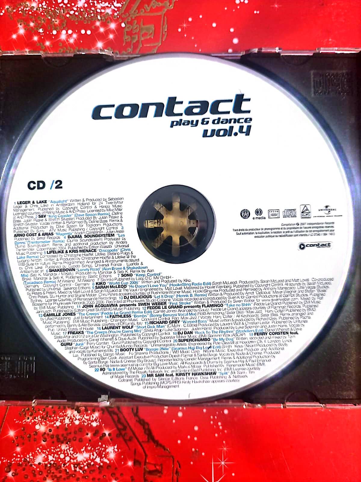 Contact – Play & Dance Vol. 4 – Double CD Compilation Dance 2 cd sans boîtier cd audio