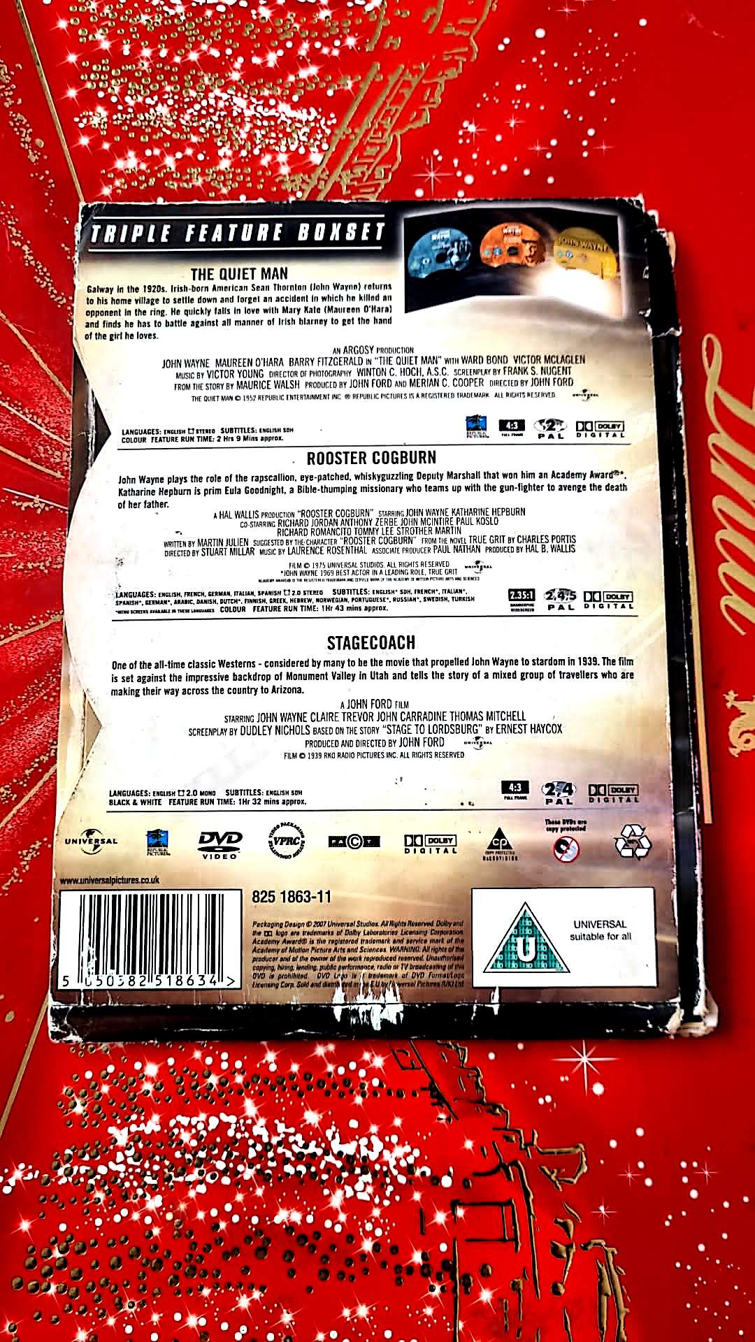 dvd starring john wayne the quiet man rooster cogburn