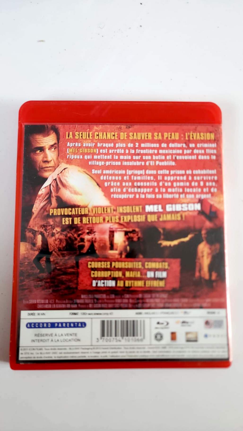 Kill the Gringo Blu-ray, dos de la jaquette et mentions à vérifier