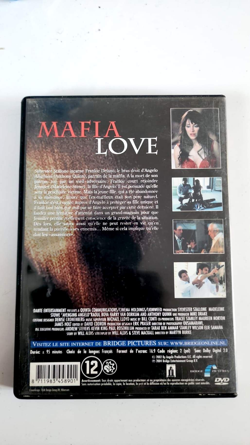Mafia Love DVD avec Sylvester Stallone et Madeleine Stowe, jaquette avant