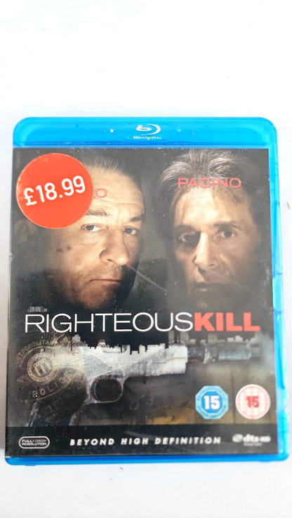 Righteous Kill Blu-ray Lionsgate, jaquette arrière avec audio anglais et zone B