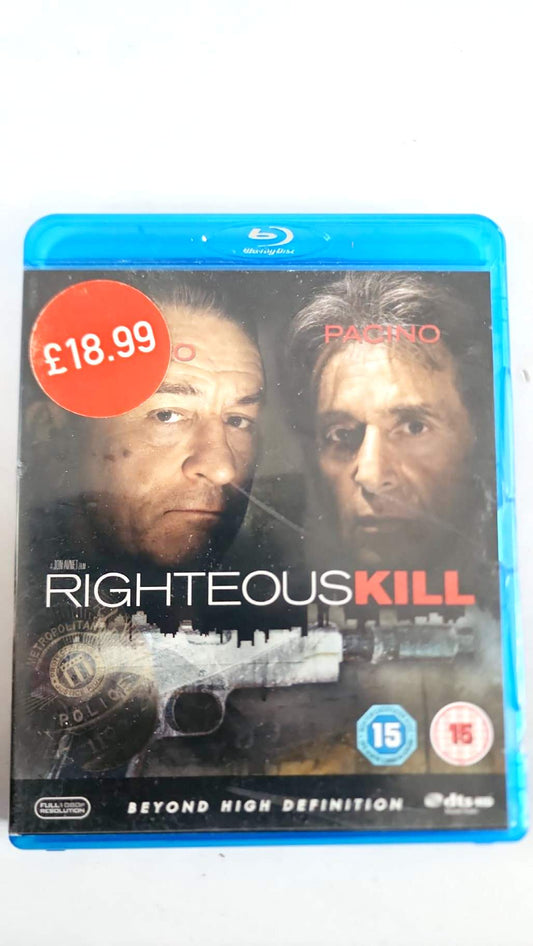 Righteous Kill Blu-ray Lionsgate, jaquette arrière avec audio anglais et zone B