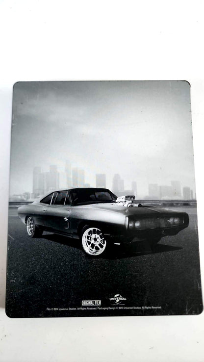 Fast et Furious 7 Blu-ray, arrière du boîtier métal avec voiture