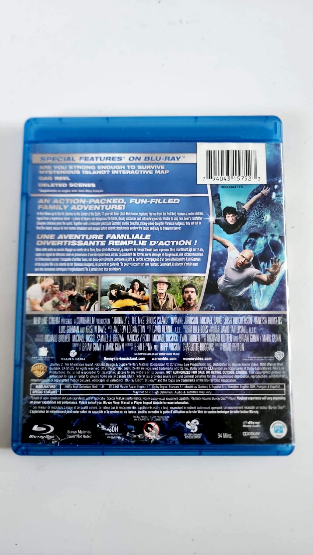 Journey 2 Blu-ray, arrière et caractéristiques