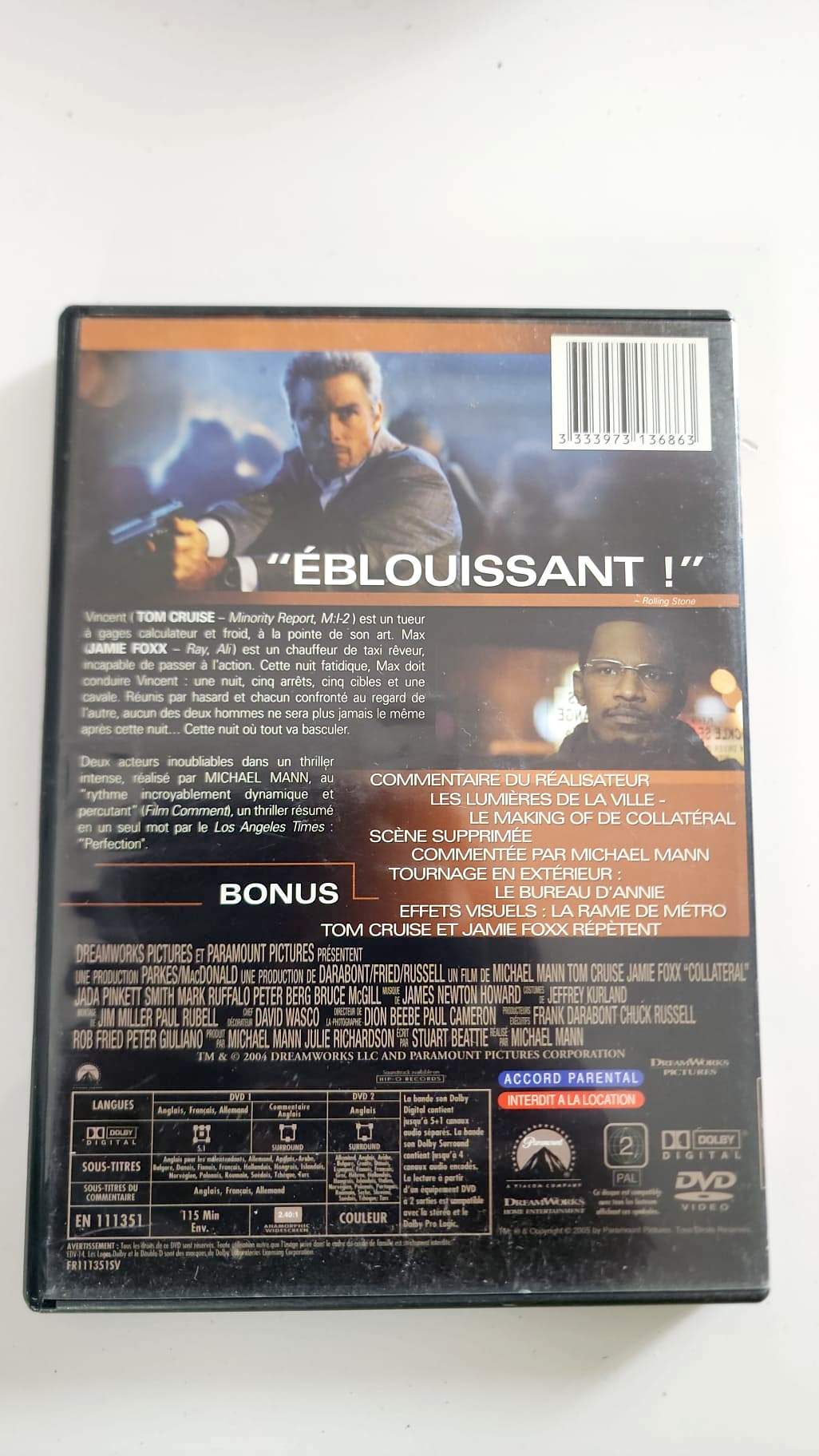Collateral DVD - Verso pochette