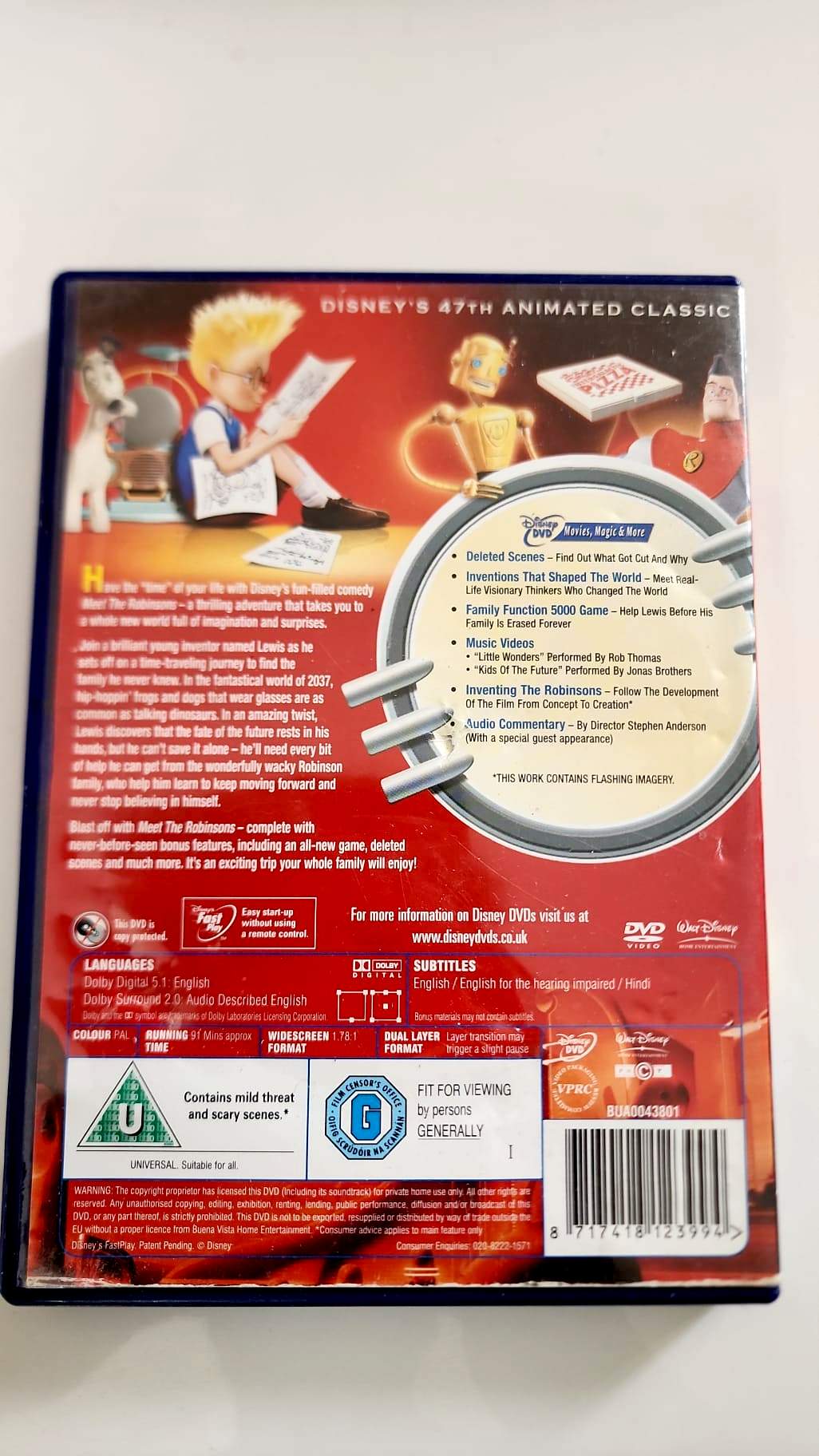 Meet the Robinsons DVD - Verso pochette