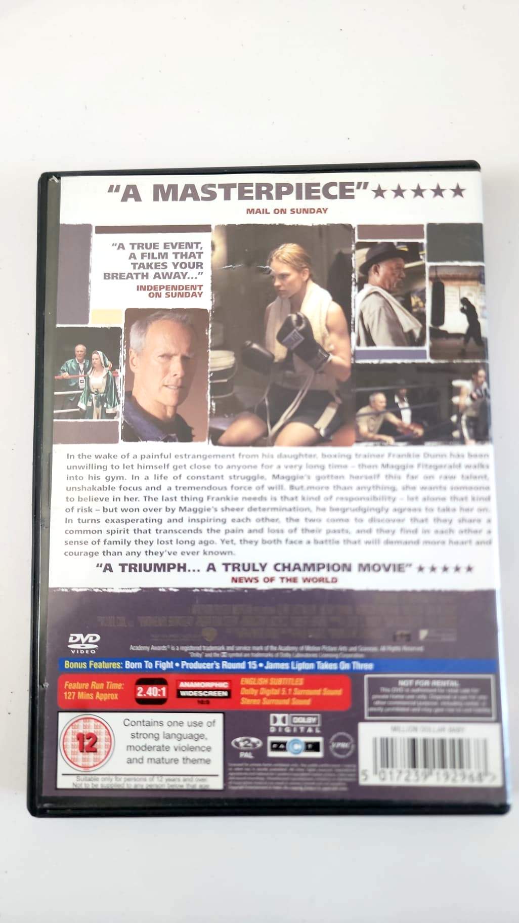 Million Dollar Baby DVD - Verso pochette