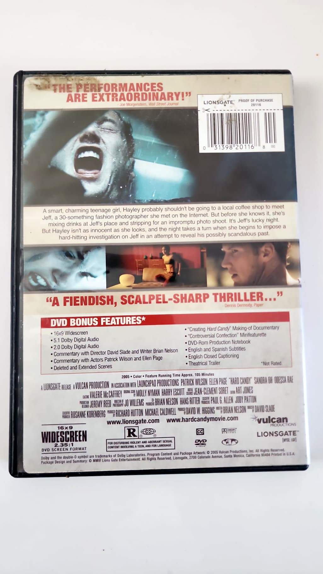 Hard Candy DVD - Verso pochette