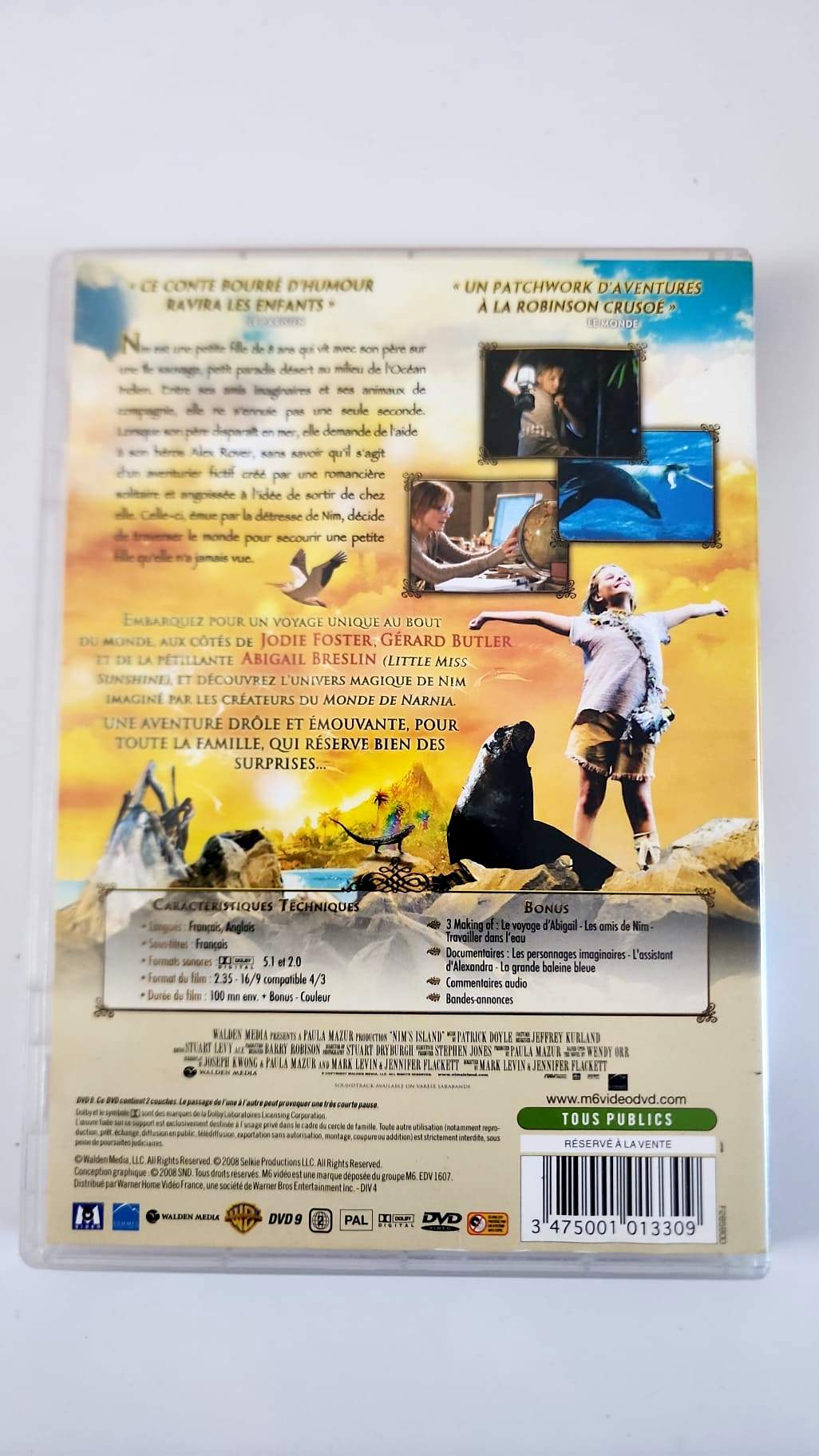 L'Île de Nim DVD - Verso pochette