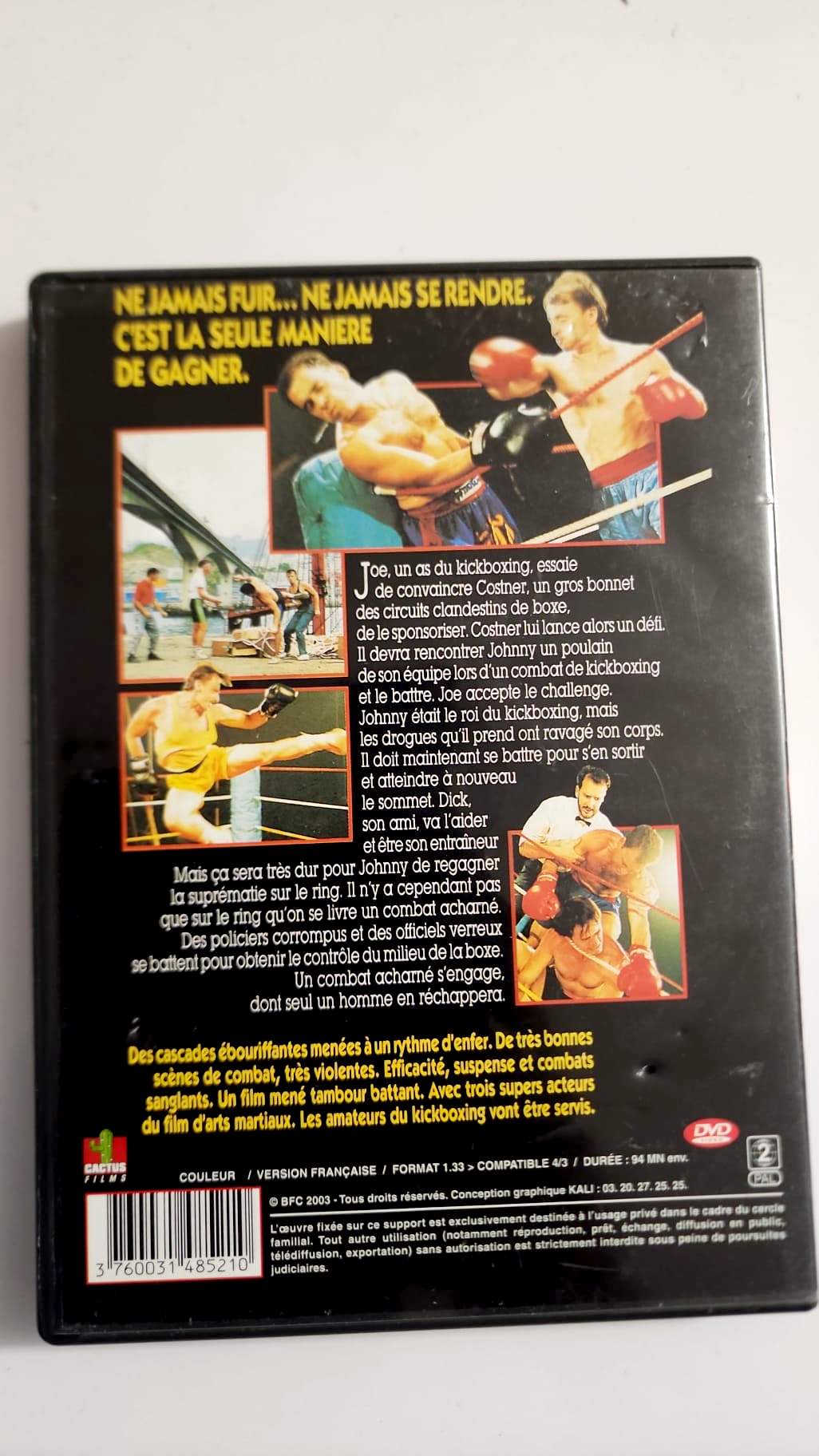 Kickboxers King DVD - Dos de la pochette - Synopsis et fiche technique