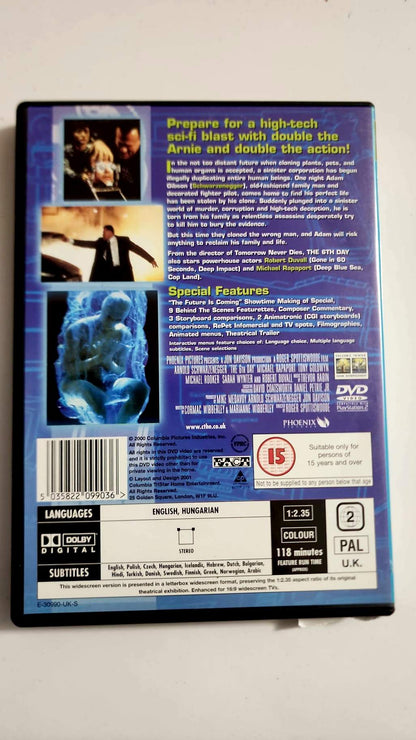 The 6th Day DVD - Dos de la pochette - Synopsis bonus et fiche technique