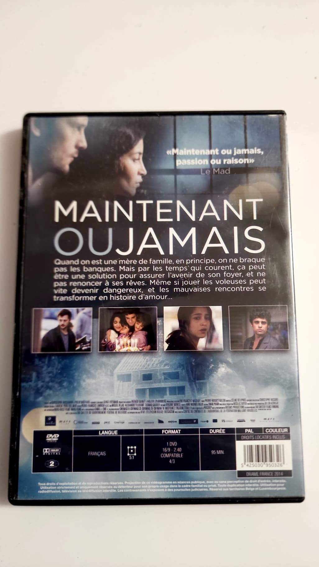Maintenant ou Jamais DVD - Verso pochette
