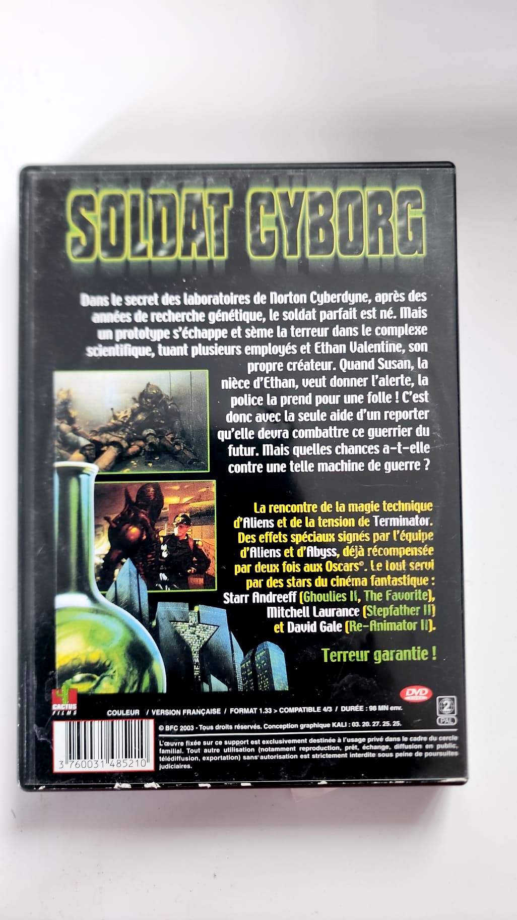 Soldat Cyborg DVD - Verso