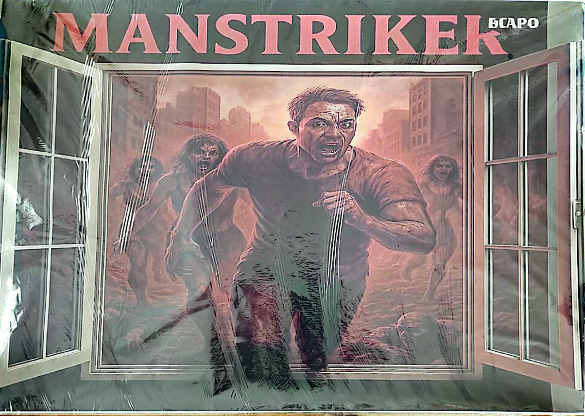 Sticker Mural Horreur 3D MANSTRIKER Blaspo 90 x 60 cm – Effet Fenêtre Ouverte – Zombie Apocalypse – Décoration Salon, Chambre Gaming et Cinéma Horror