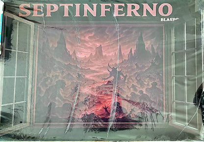 Sticker Mural 3D SEPTINFERNO Blaspo 90 x 60 cm – Fenêtre Ouverte sur les Sept Enfers – Décoration Gothique, Fantasy et Horreur pour Chambre Gaming et Salon