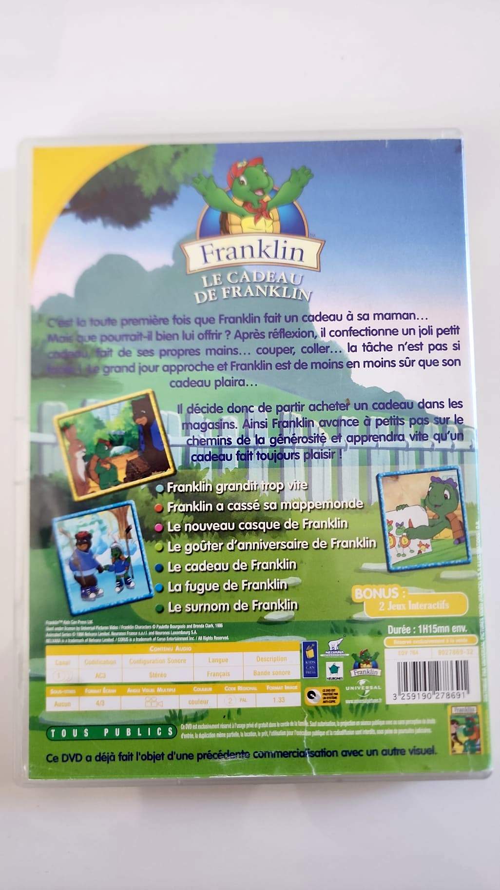 Franklin Le Cadeau de Franklin DVD – Pochette verso