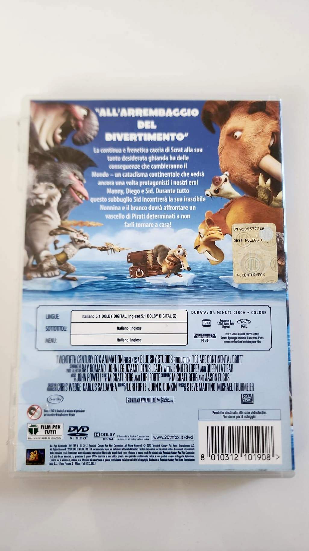 Ice Age 4 La Dérive des Continents DVD - Verso