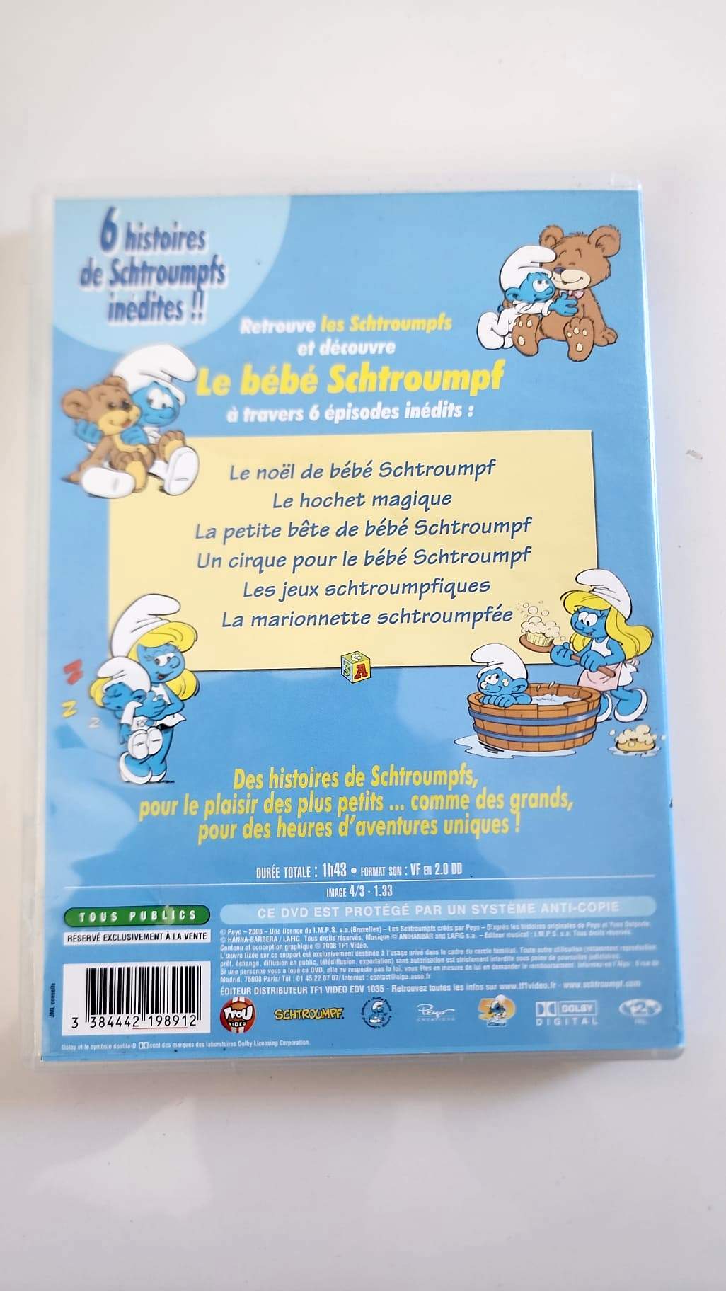 Les Schtroumpfs Le bébé Schtroumpf DVD – Pochette verso