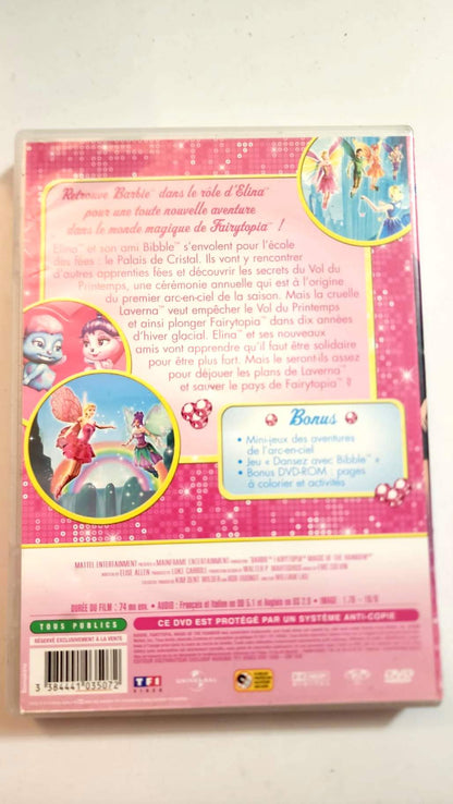 Barbie dans Magie de l'Arc-en-Ciel DVD - Couverture arrière synopsis et bonus
