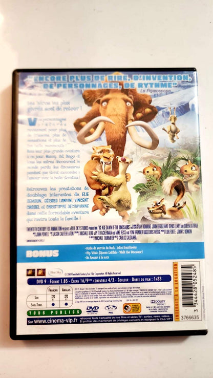 L'Age de Glace 3 Le Temps des Dinosaures DVD - Couverture arrière synopsis bonus