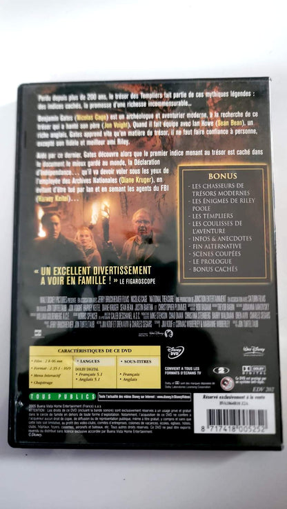 Benjamin Gates et le Trésor des Templiers – DVD Disney – Nicolas Cage