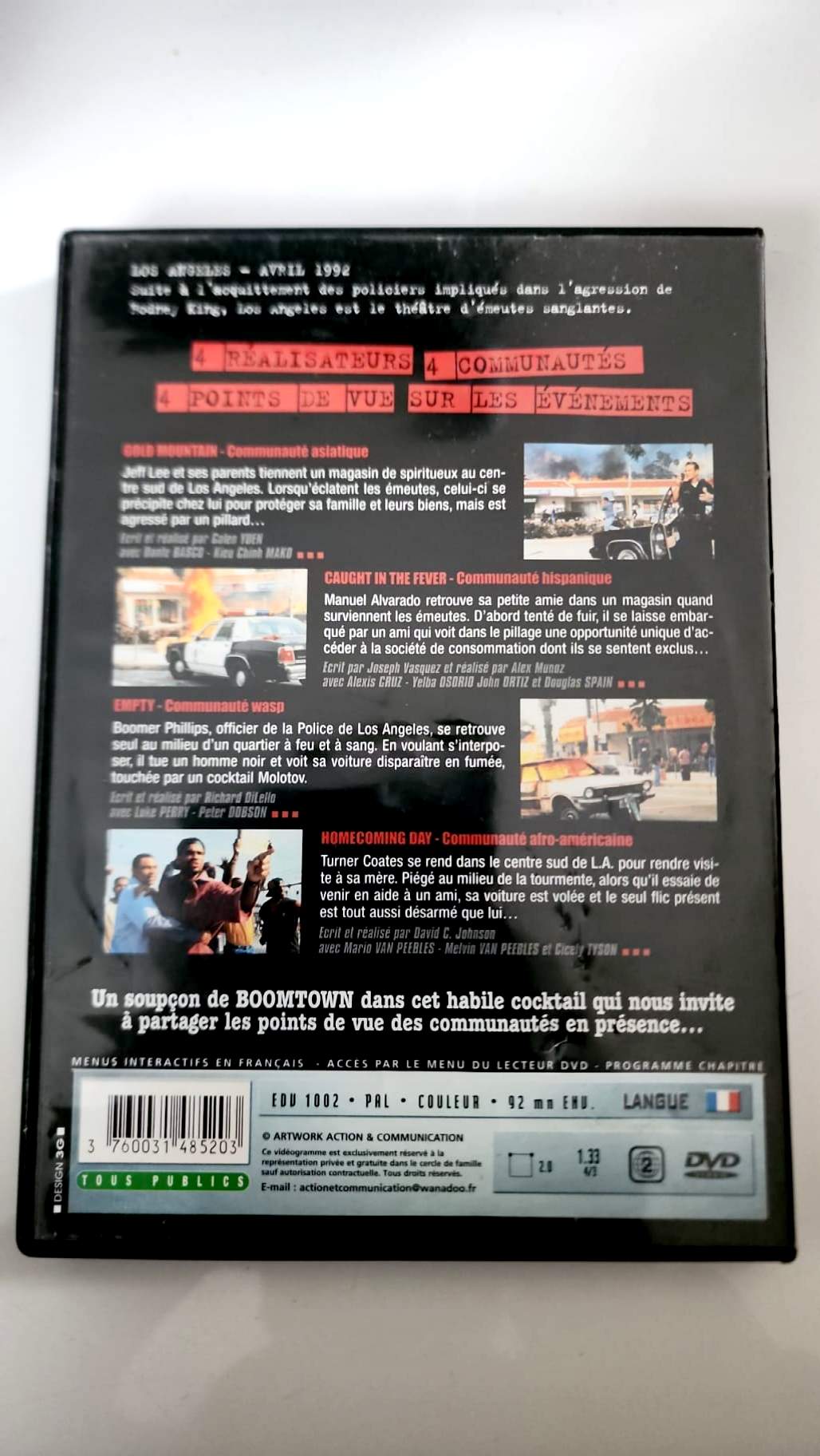 L.A. 29/04/1992 DVD jaquette arrière