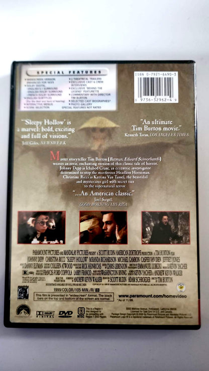 Sleepy Hollow DVD Paramount verso