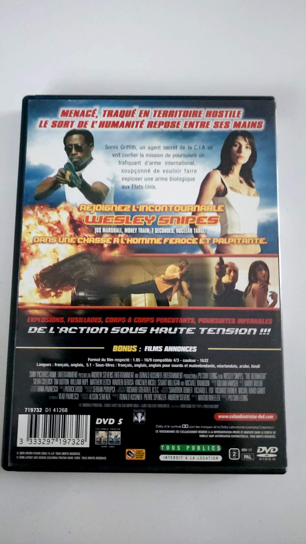 The Detonator DVD Columbia TriStar verso