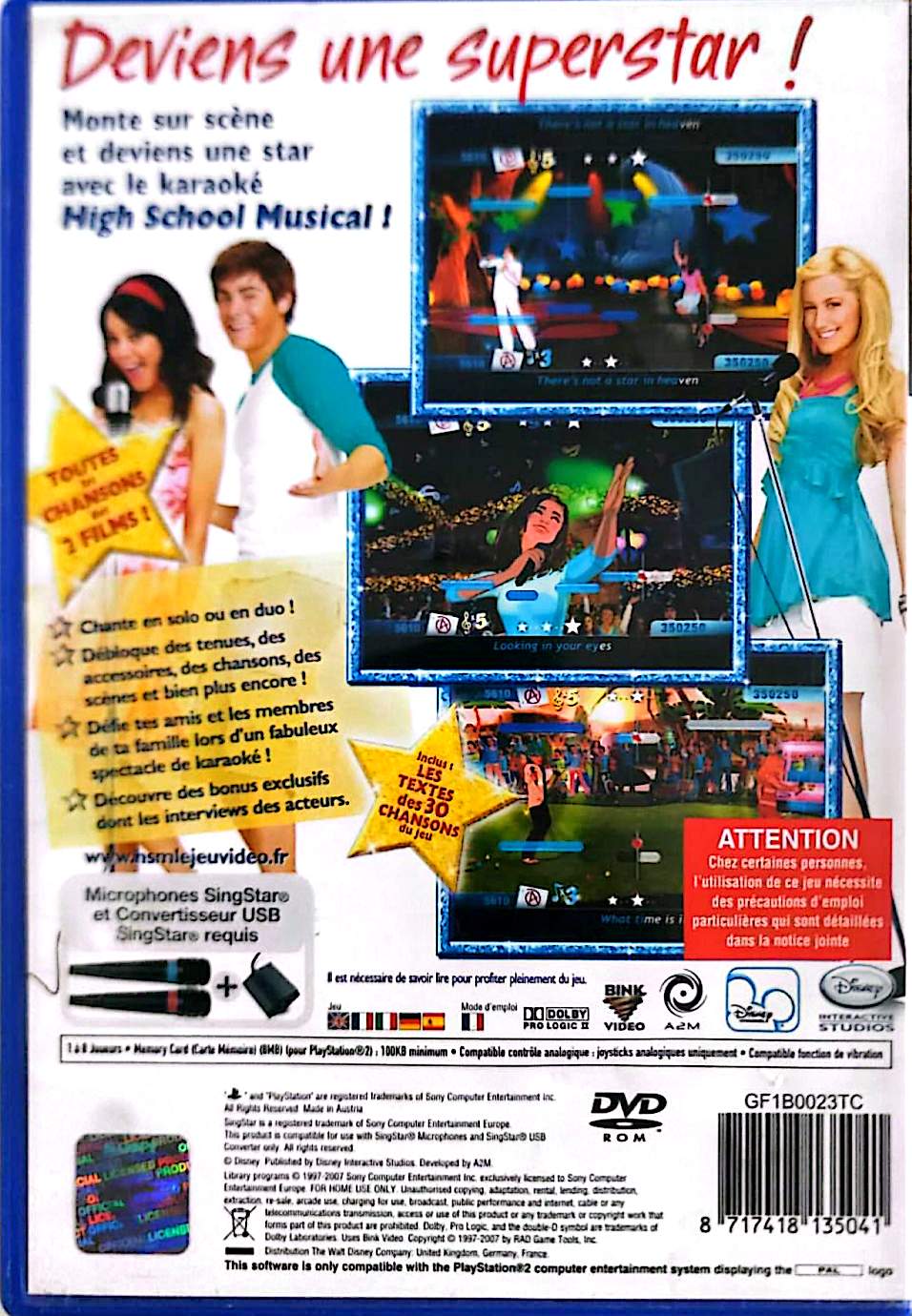 Disney High School Musical : Tous en Scène ! – PS2 – Jeu Musical Karaoké – Disney Interactive – Version Française