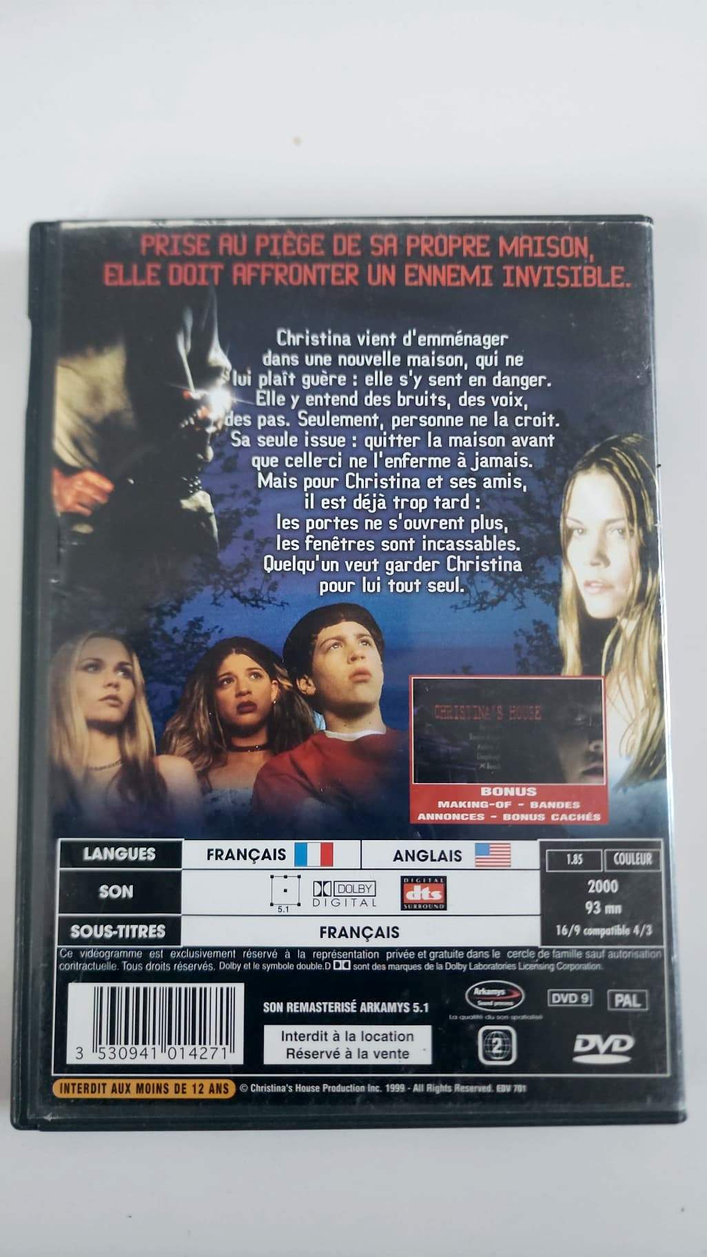 Christina's House — DVD — Allison Lange, Brendan Fehr, Brad Rowe — Gavin Wilding | Horreur | Par les créateurs de Poltergeist