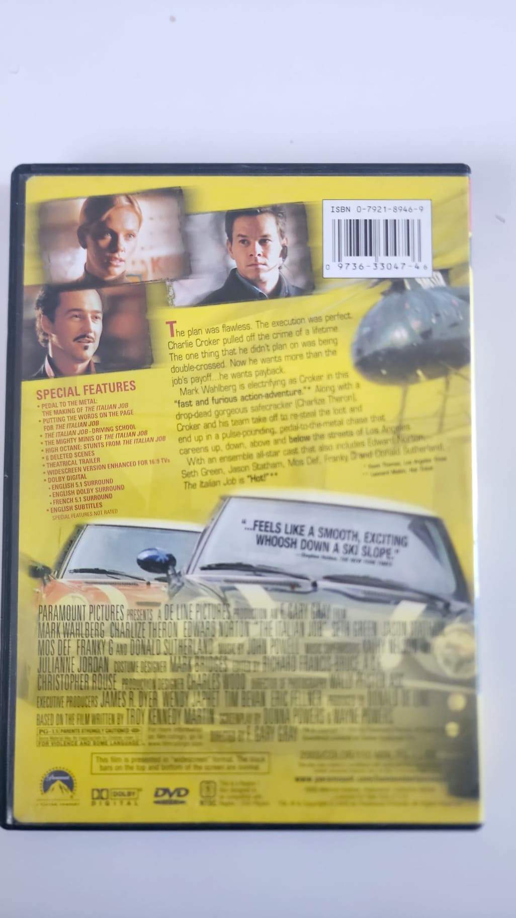 偷天换日 — DVD — 特别珍藏宽银幕版 — 马克·沃尔伯格，查理兹·塞隆，爱德华·诺顿 — 派拉蒙 | 2003
