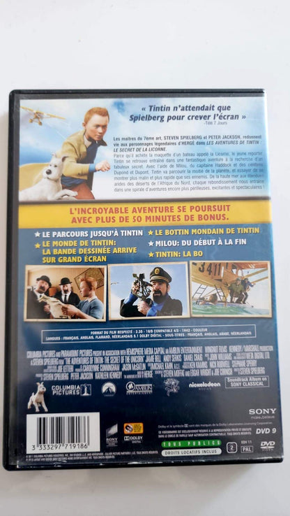 Les Aventures de Tintin Le Secret de la Licorne DVD - Couverture arrière synopsis bonus