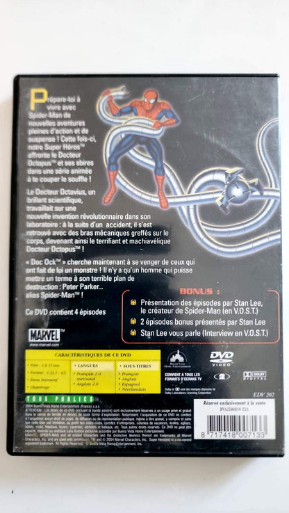 Spider-Man contre Docteur Octopus DVD - Couverture arrière synopsis 4 épisodes bonus Stan Lee