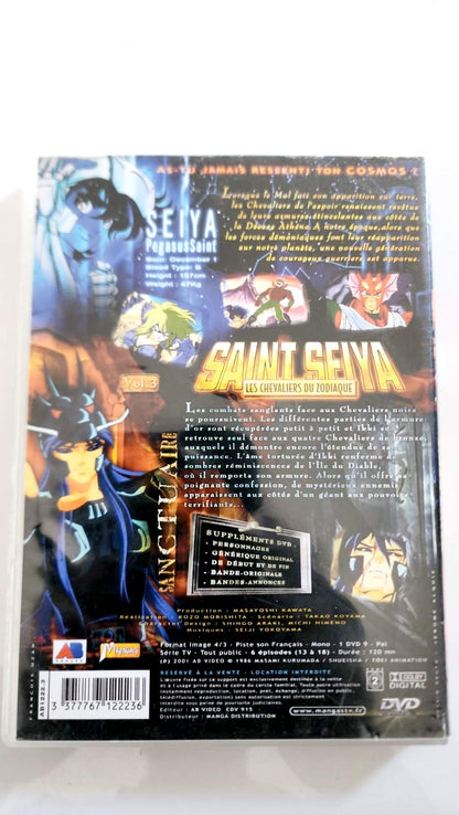 Saint Seiya Les Chevaliers du Zodiaque Vol.3 DVD - Couverture arrière épisodes 13-18 synopsis