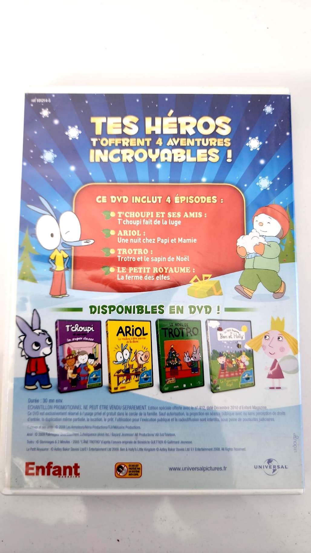 Tes héros 4 aventures incroyables, jaquette arrière du DVD