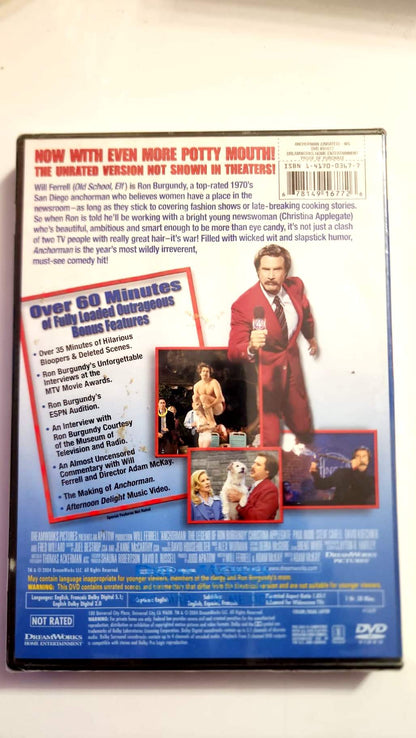 Anchorman DVD DreamWorks Unrated – verso