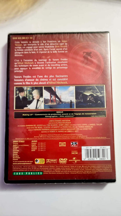 Sueurs froides Universal Classics DVD – verso