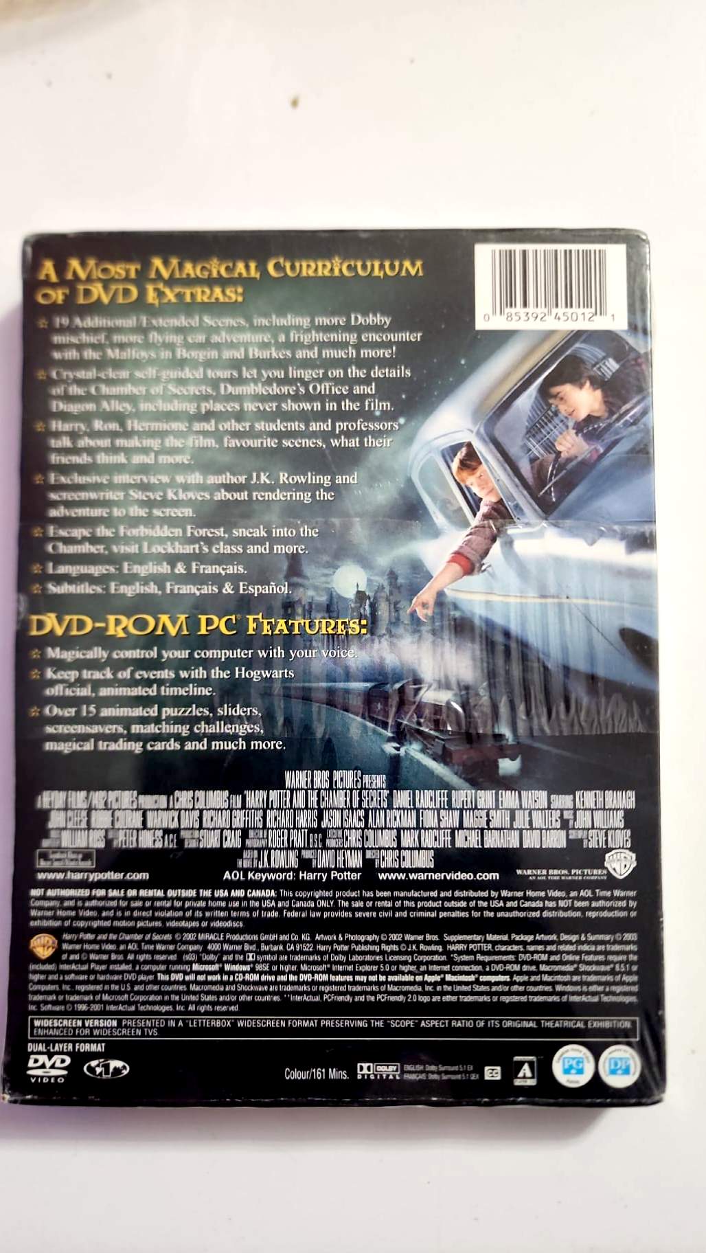 Harry Potter Chamber of Secrets Widescreen – verso