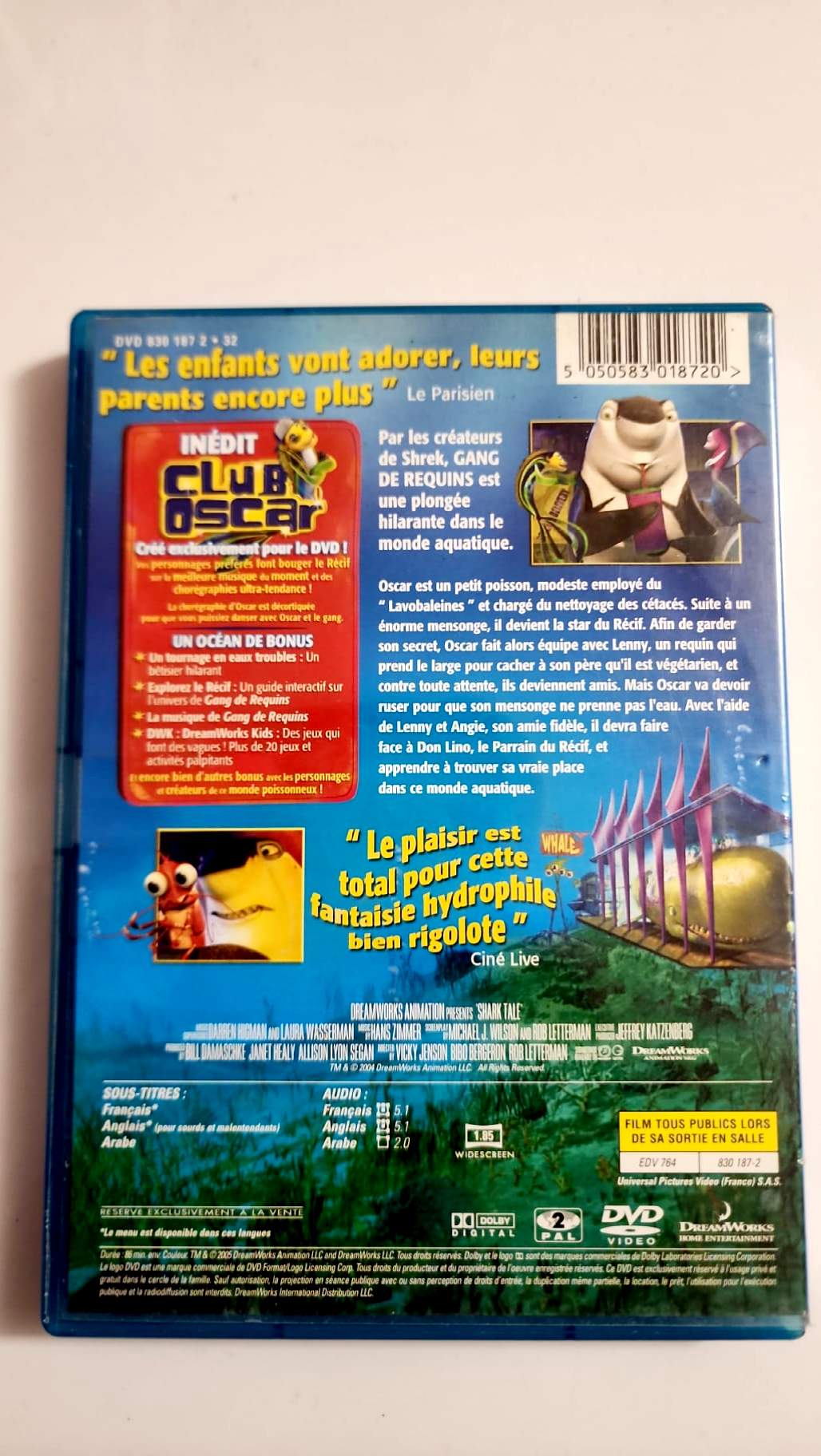 Dos de la jaquette du DVD Gang de Requins