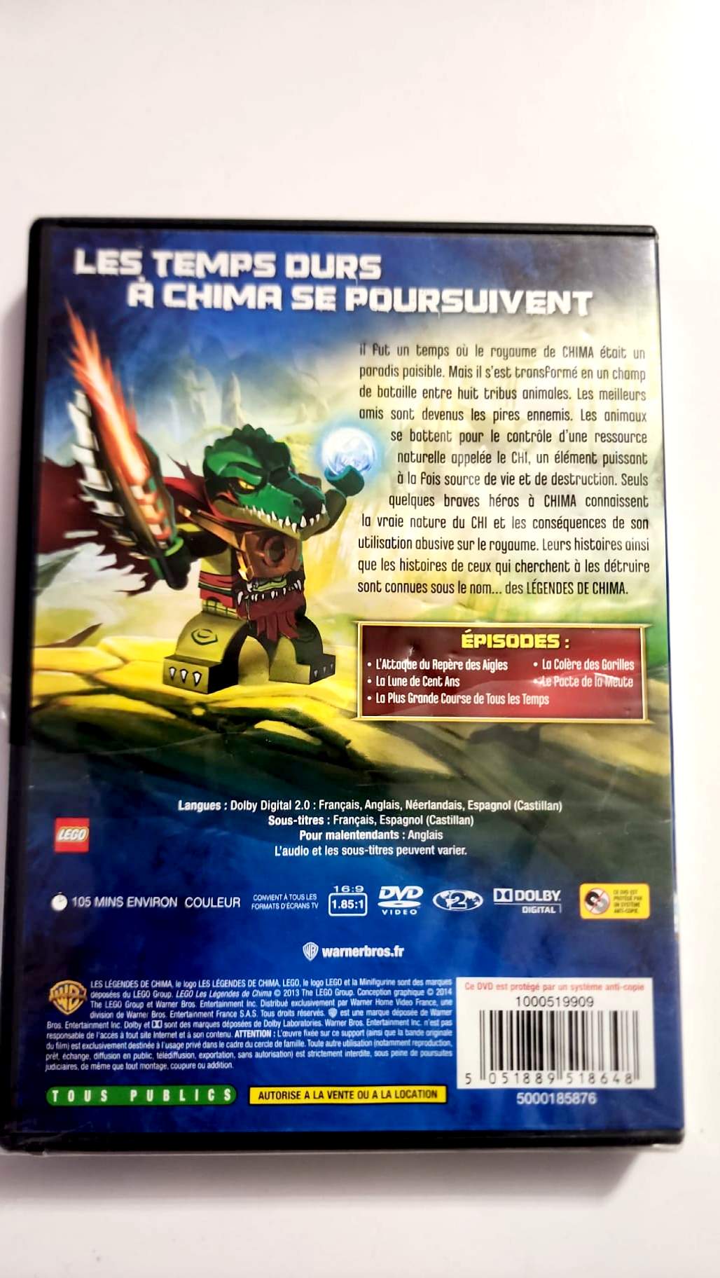 LEGO Chima saison 1 volume 2 – dos, épisodes et langues