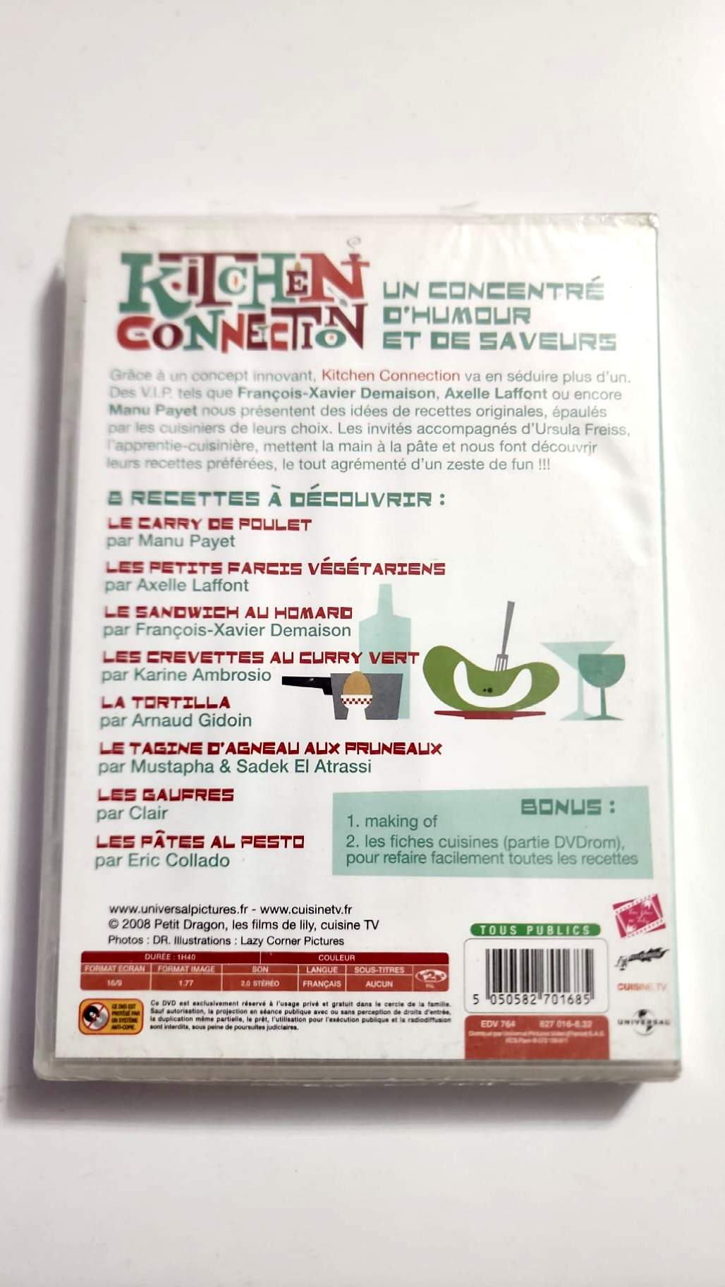 Kitchen Connection DVD verso et recettes