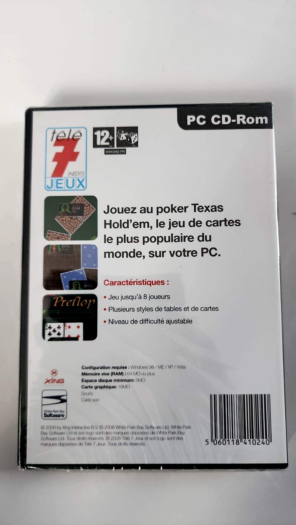 Texas Hold’em Poker PC, dos du boîtier et configuration requise