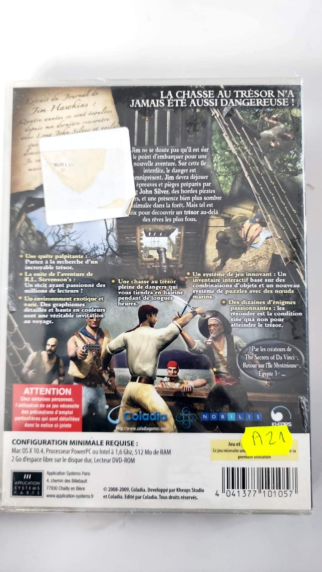 Cap sur l’Île au Trésor jeu Mac, jaquette avant
