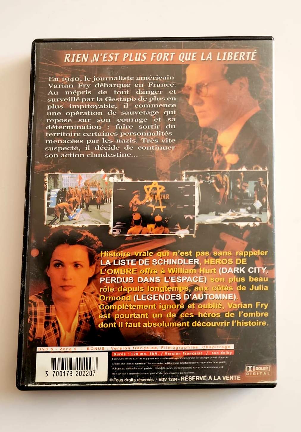 Héros de l'Ombre - DVD - Dos de la pochette