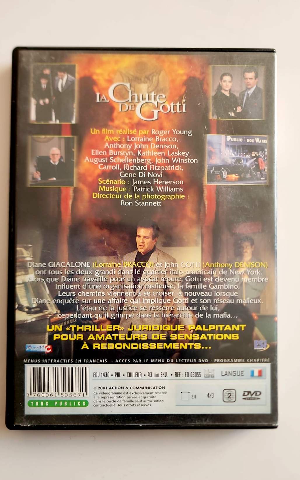 La Chute de Gotti DVD - Verso avec synopsis et casting