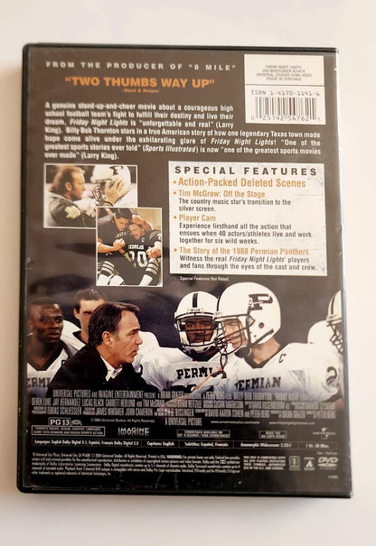 Friday Night Lights DVD - Verso avec synopsis et bonus