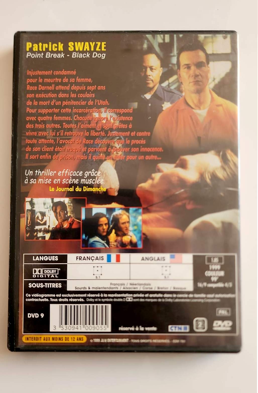 Lettres à un Tueur DVD - Verso avec synopsis et casting