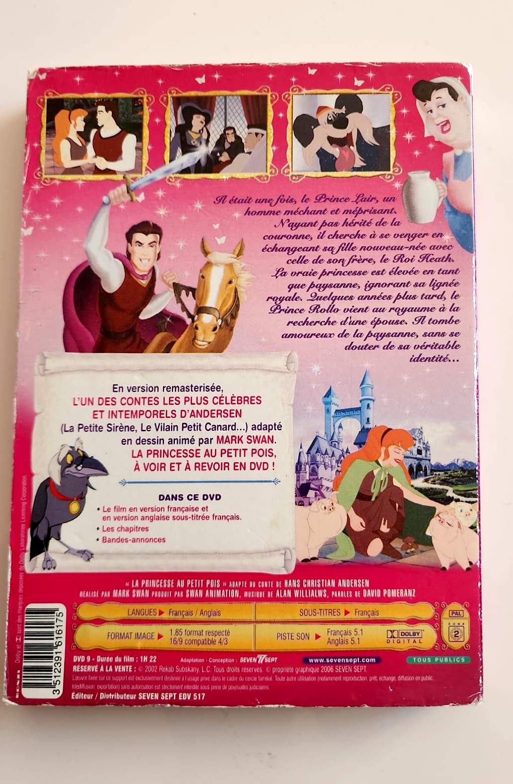 La Princesse au Petit Pois - DVD - Dos de la pochette