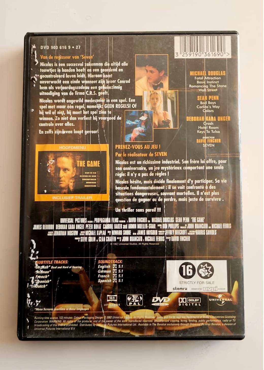 The Game DVD - Verso avec synopsis